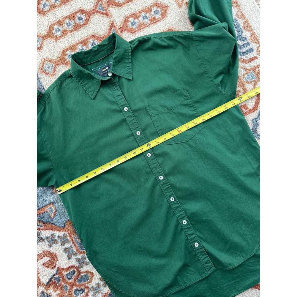 Maeve Button Down Shirt Women Medium Green Cotton High Low Long Sleeve Pocket - Picture 6 of 8